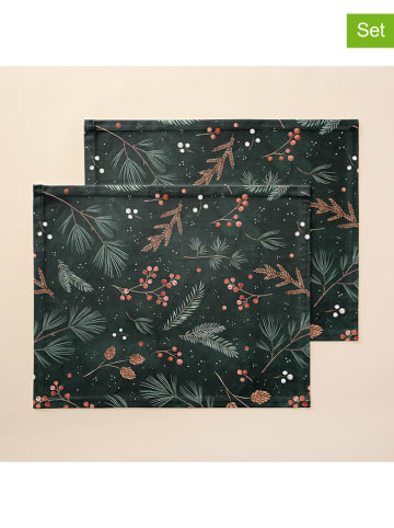 Mint Rugs 2-delige set: placemats "Christmas Bonte" groen - (L)50 x (B)40 cm