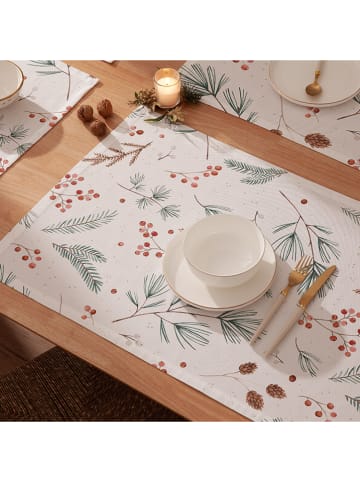 Mint Rugs 2-delige set: placemats "Christmas Bonte" wit/groen - (L)50 x (B)40 cm