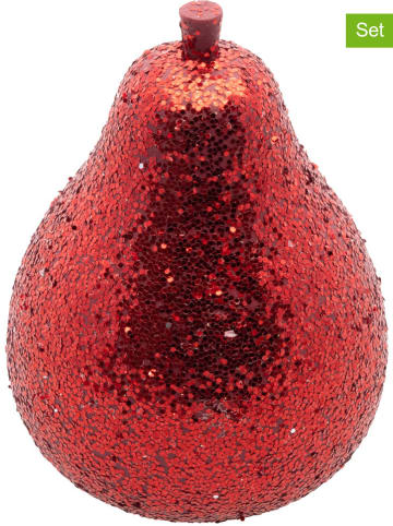 CHAKS Figurki dekoracyjne (2 szt.) w kolorze czerwonym - wys. 8,5 x Ø 5,5 cm