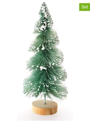CHAKS 2-delige set: decoratieve objecten groen - (H)18 x Ø 8 cm