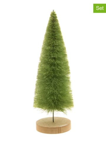 CHAKS 2-delige set: decoratieve figuren groen - (H)24 x Ø 11 cm