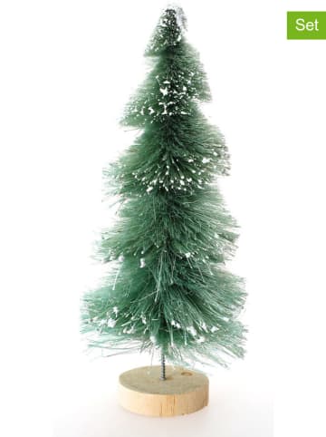 CHAKS 2-delige set: decoratieve figuren groen - (H)25 x Ø 11 cm