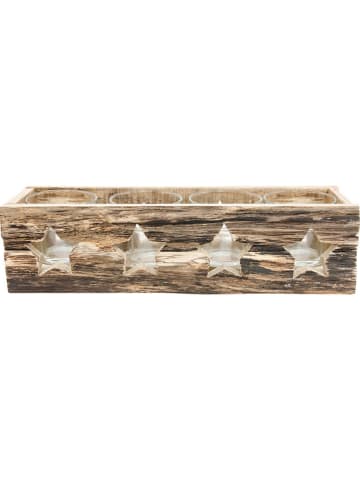 CHAKS Kaarsenhouder lichtbruin - (B)37 x (H)11,5 x (D)10 cm