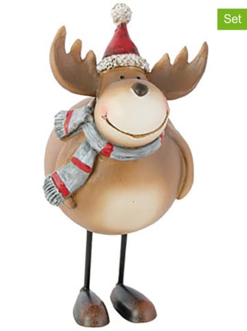 CHAKS 2er-Set: Dekofiguren in Hellbraun - (H)15,5 cm
