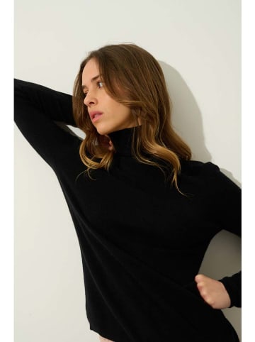 AUTHENTIC CASHMERE Kasjmieren coltrui "Bise" zwart