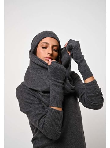 AUTHENTIC CASHMERE Kaszmirowe mitenki "Serre" w kolorze antracytowym