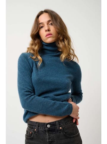 AUTHENTIC CASHMERE Kasjmieren coltrui "Bise" blauw