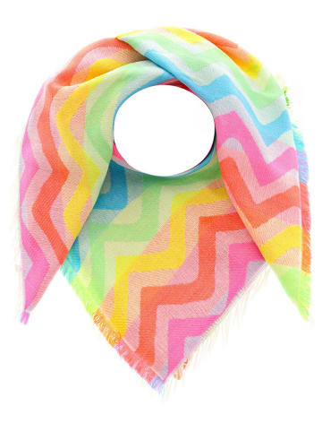 Zwillingsherz Tuch "Regenbogen Zick Zack" in Bunt - (L)110 x (B)110 cm