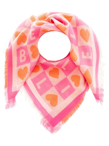 Zwillingsherz Tuch "Kacheln Liebe" in Pink - (L)110 x (B)110 cm