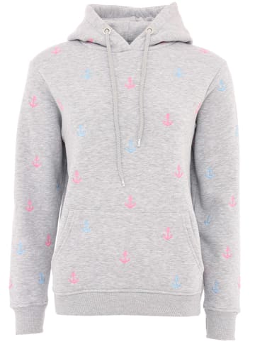 Zwillingsherz Hoodie "Anker allover" in Grau