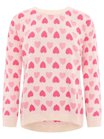Zwillingsherz Sweter "Hearts" w kolorze beżowo-różowym