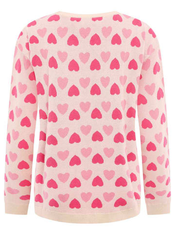 Zwillingsherz Sweter "Hearts" w kolorze beżowo-różowym