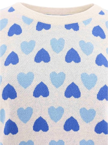 Zwillingsherz Sweter "Hearts" w kolorze beżowo-niebieskim