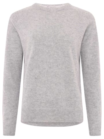 Zwillingsherz Kaschmir-Pullover in Hellgrau