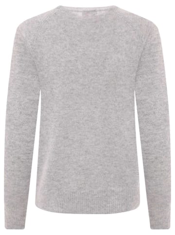 Zwillingsherz Kaschmir-Pullover in Hellgrau