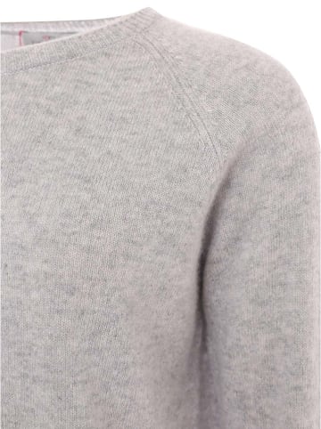 Zwillingsherz Kaschmir-Pullover in Hellgrau