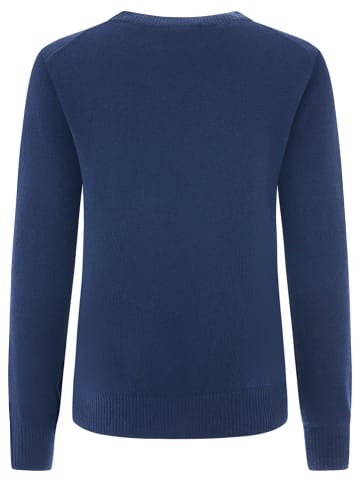 Zwillingsherz Kaschmir-Pullover in Dunkelblau