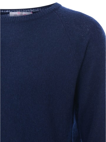Zwillingsherz Kaschmir-Pullover in Dunkelblau