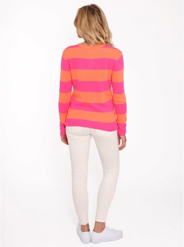 Zwillingsherz Kaschmir-Pullover in Orange/ Pink