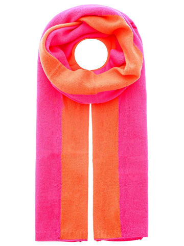 Zwillingsherz Kasjmieren sjaal oranje/roze - (L)180 x (B)45 cm
