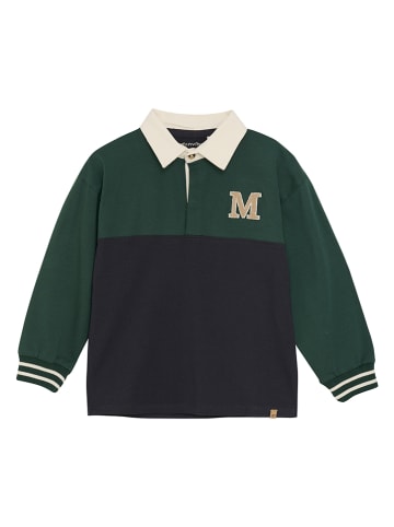 Minymo Koszulka polo w kolorze zielono-czarnym