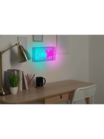 näve Led-tekstbord "Dolce Vita" turquoise/roze - (B)30 x (H)15 cm