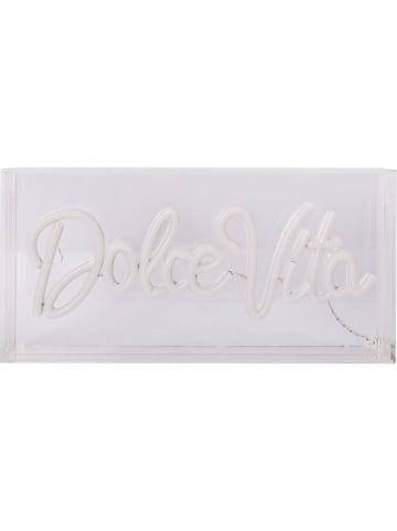 näve Led-tekstbord "Dolce Vita" turquoise/roze - (B)30 x (H)15 cm
