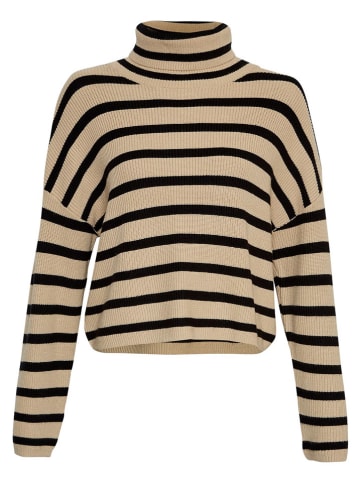 MOSS COPENHAGEN Sweter "Marthea Rachelle" w kolorze beżowo-czarnym