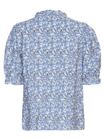 MOSS COPENHAGEN Bluse "Liriana Taila" in Hellblau/ Weiß/ Schwarz