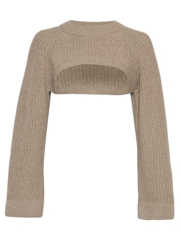 MOSS COPENHAGEN Sweter "Faye Peony" w kolorze jasnobrązowym