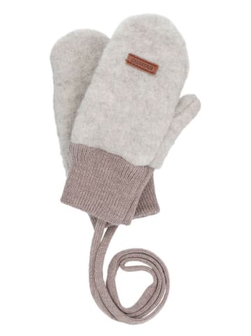 MaxiMo Woll-Fäustlinge in Beige/ Grau