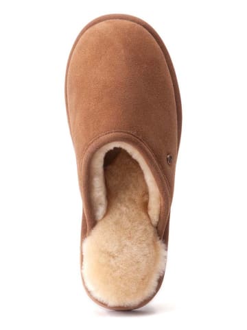 Warmbat Leder-Hausschuhe "Classic" in Hellbraun