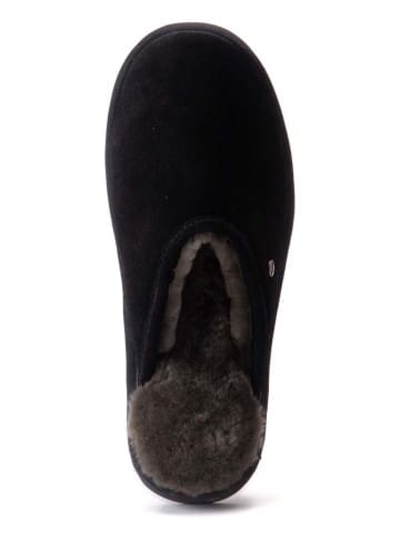 Warmbat Leder-Hausschuhe "Classic" in Schwarz