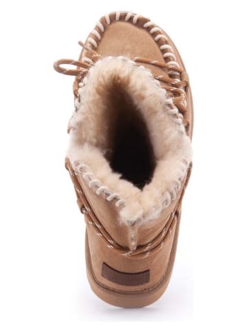 Warmbat Leder-Boots "Waturra" in Hellbraun