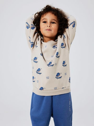 name it Sweatshirt "Motto" in Beige/ Blau