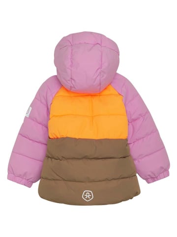 Color Kids Steppjacke in Rosa/ Orange/ Hellbraun