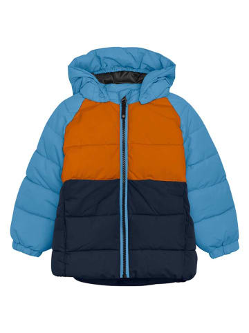 Color Kids Steppjacke in Blau/ Orange/ Dunkelblau