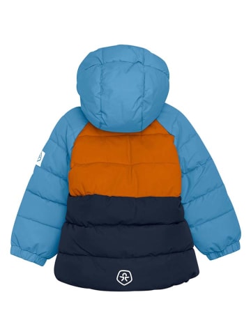 Color Kids Doorgestikte jas blauw/oranje/donkerblauw