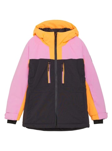 Color Kids Ski-/ Snowboardjacke in Orange/ Rosa/ Schwarz