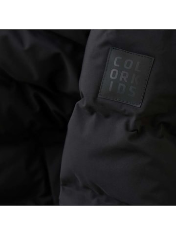 Color Kids Doorgestikte jas zwart