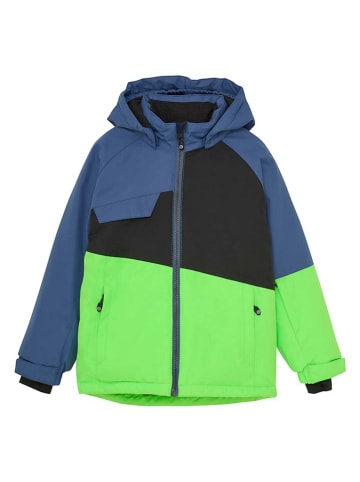 Color Kids Ski-/snowboardjas blauw/zwart/groen