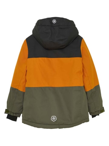 Color Kids Ski-/ Snowboardjacke in Schwarz/ Orange/ Khaki