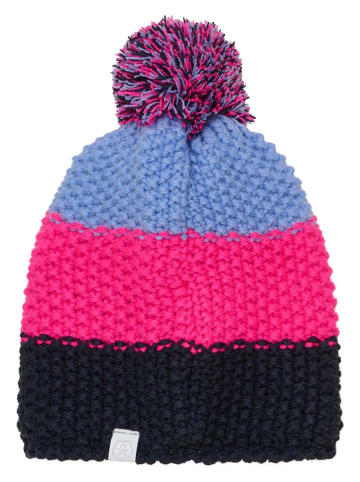 Color Kids Bommelmütze in Lila/ Pink/ Schwarz