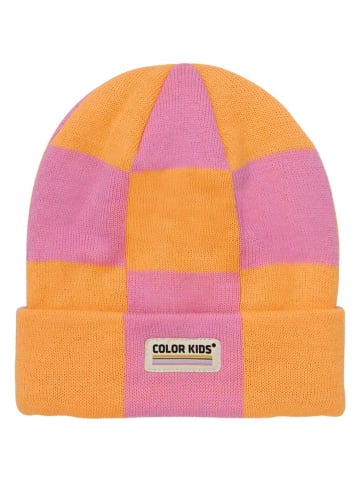 Color Kids Czapka w kolorze jasnoróżowo-pomarańczowym