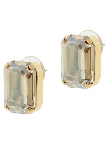 Otazu Pozłacane kolczyki-wkrętki z kryształami Swarovski