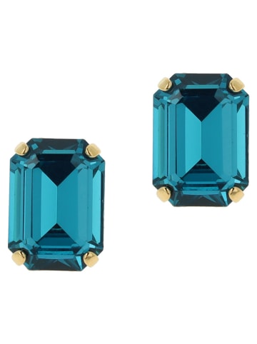 Otazu Pozłacane kolczyki-wkrętki z kryształami Swarovski