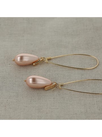 Otazu Vergulde oorhangers met Swarovski parels