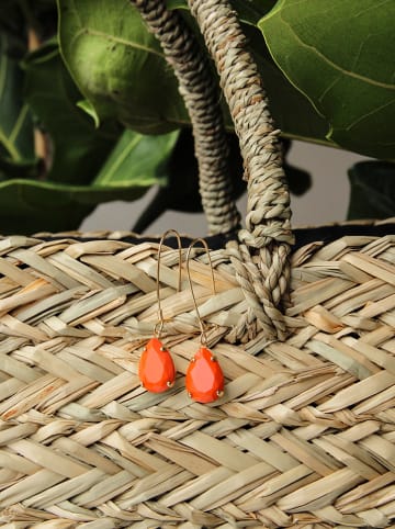 Otazu Vergulde oorhangers met Swarovski-kristallen