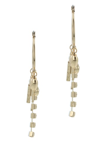 ivy Pozłacane kolczyki-kreole z perłami i kryształami