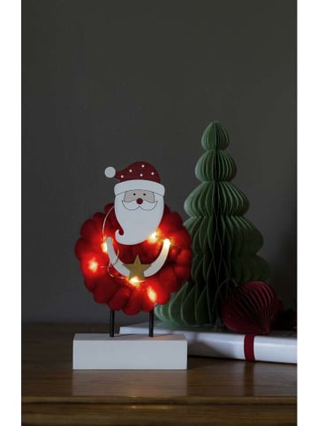 Konstsmide Houten ledsilhouet "Santa" rood/wit - (B)10 x (H)18,5 x (D)4,5 cm